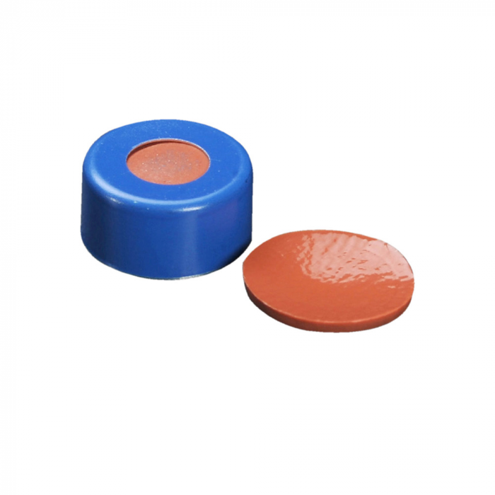 WHEATON® µL MicroLiter® 11 mm 压接密封件（带隔膜），PTFE/红色橡胶，蓝色