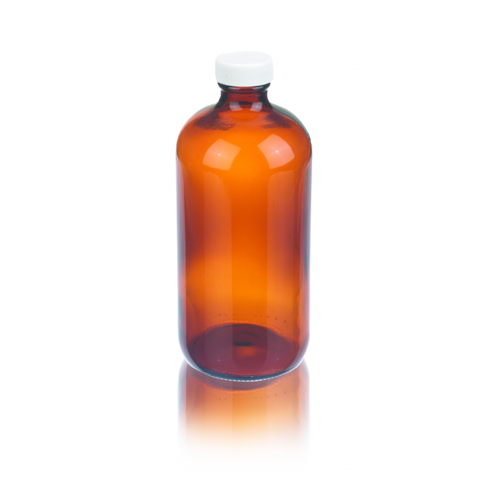 WHEATON® 波士顿圆瓶，16 盎司，棕色，白色聚丙烯，聚乙烯，12 件装