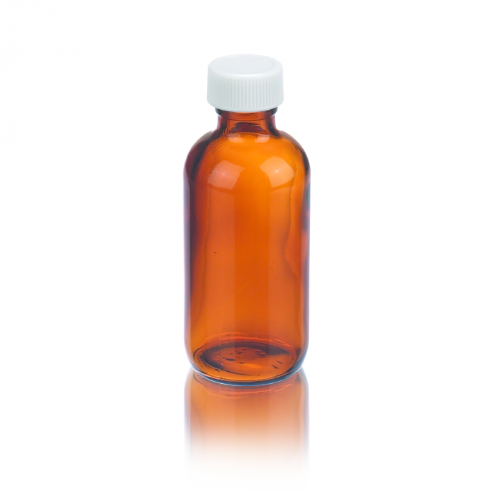 WHEATON® 波士顿圆瓶，2 盎司，棕色，白色聚丙烯，聚乙烯，24 件装