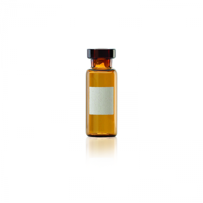 WHEATON® 标准开口压握瓶 12 x 32 毫米，棕色，带书写补丁