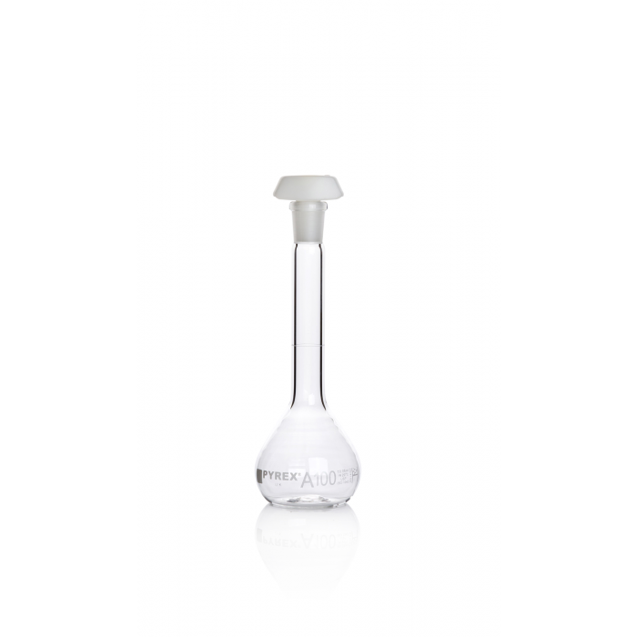 Pyrex® 容量瓶，A 级，USP/ISO/DIN 公差，100 mL