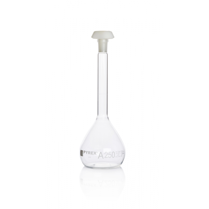 Pyrex® 容量瓶，A 级，USP/ISO/DIN 公差，250 mL