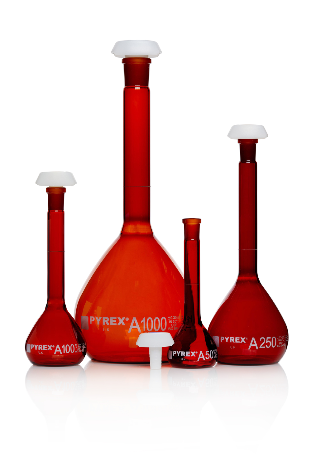 Pyrex® 容量瓶，A 级，棕色，USP/ISO/DIN 公差