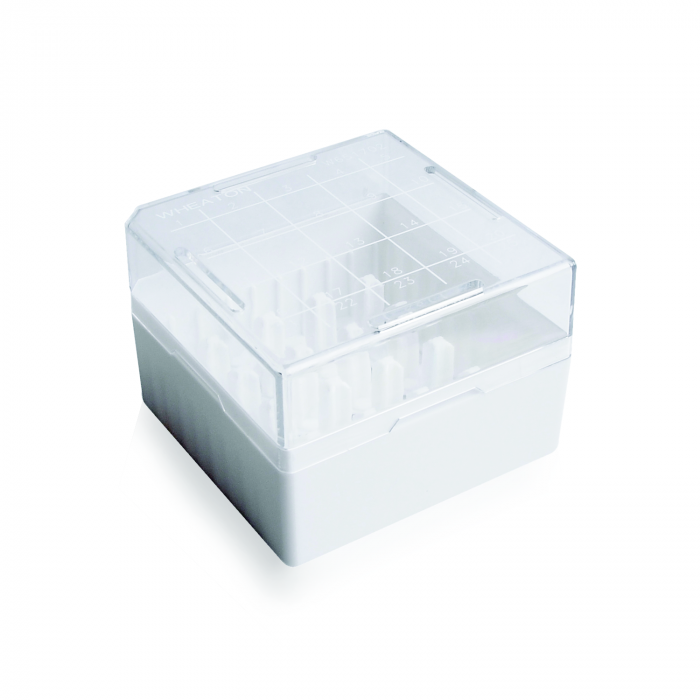 WHEATON® KEEPIT® 冷冻箱，KeepIT®-25 用于外螺纹小瓶，白色