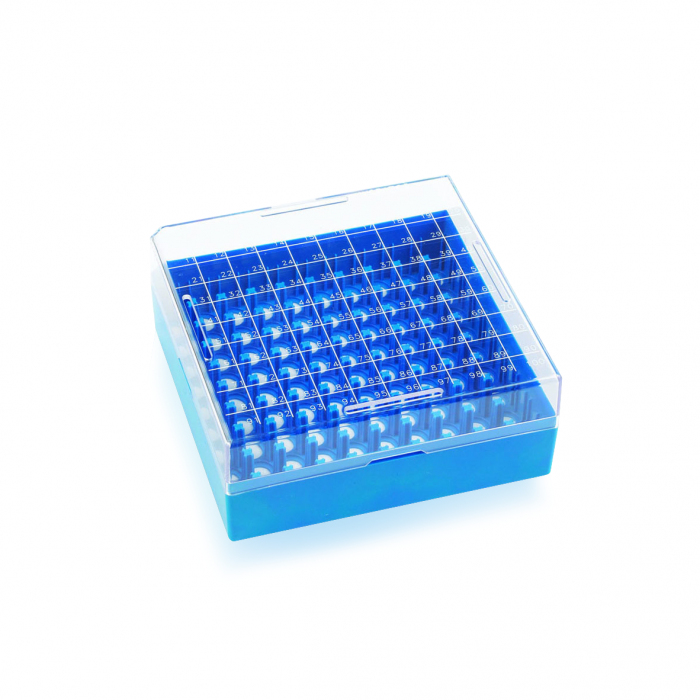 WHEATON® KEEPIT® 冷冻箱，低矮型KeepIT®-100，用于内螺纹药瓶，蓝色