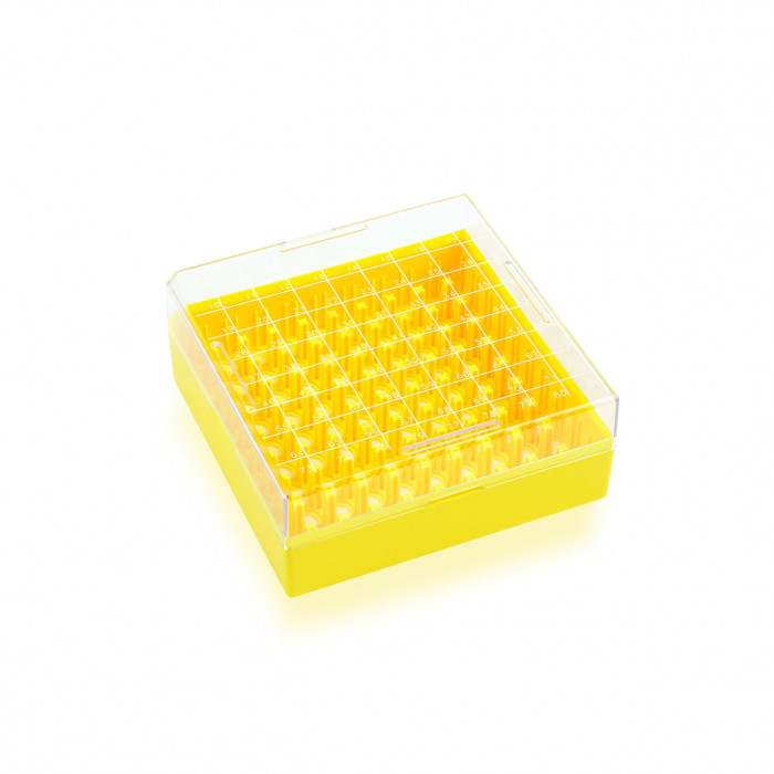 WHEATON® KEEPIT® 冷冻箱，低矮型KeepIT®-81，用于外螺纹小瓶，黄色