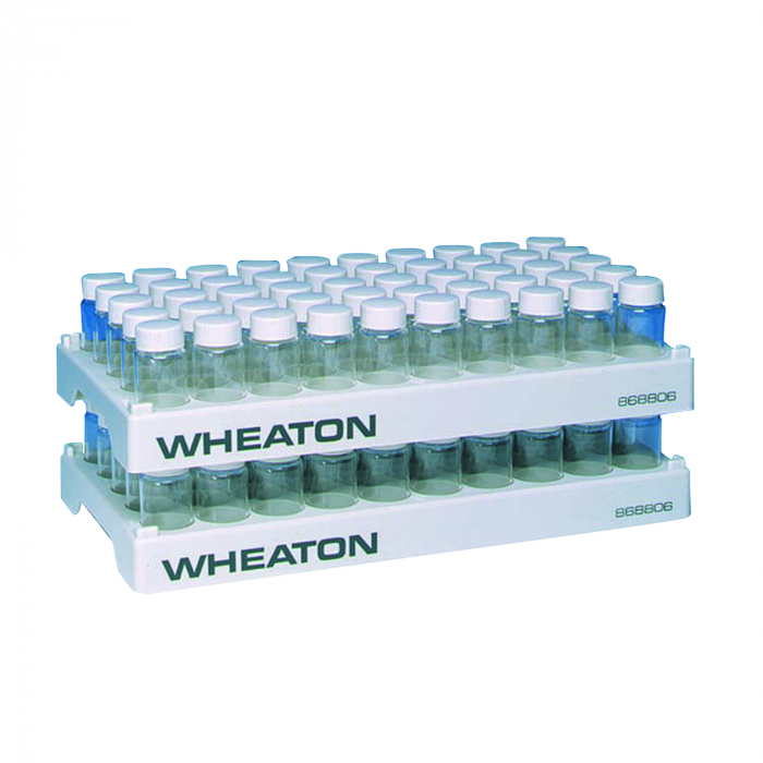 WHEATON® 聚丙烯小瓶架，50个位置，28.1 mm开口内径