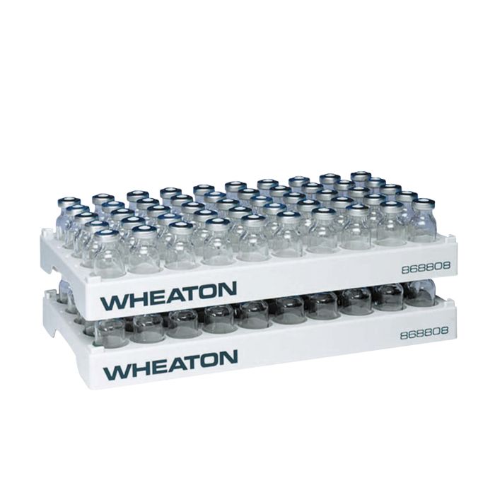 WHEATON® 聚丙烯小瓶架，50个位置，30 mm开口内径
