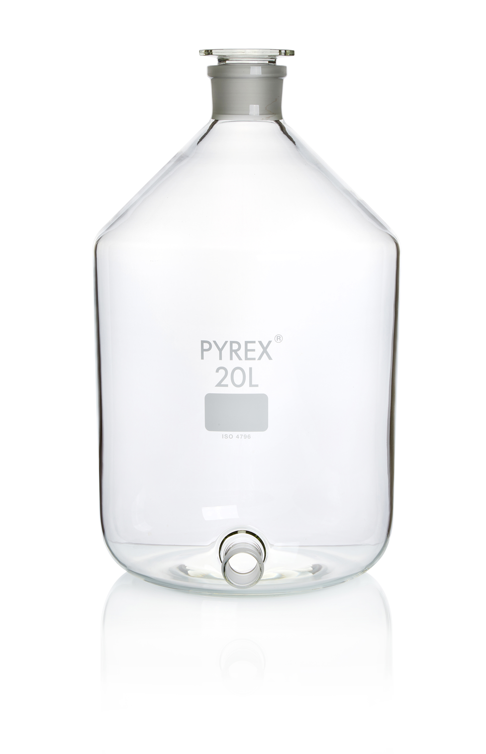 PYREX®吸液瓶，磨砂玻璃侧插口和瓶颈