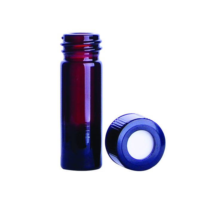 WHEATON® NextGen™ V Vial®，1mL，棕色，敞口，螺旋盖，聚四氟乙烯/硅树脂