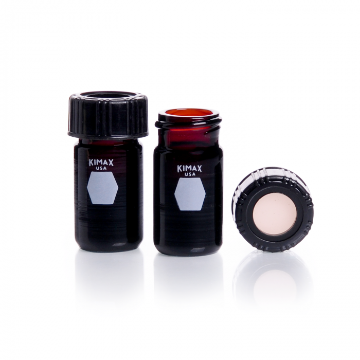 KIMBLE® ACCUFORM® 无刻度小瓶，带开口盖和聚四氟乙烯面硅胶隔膜，棕色，0.1 mL
