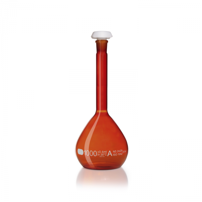 DURAN® 容量瓶，A 级，棕色，带批次证书，1000ml