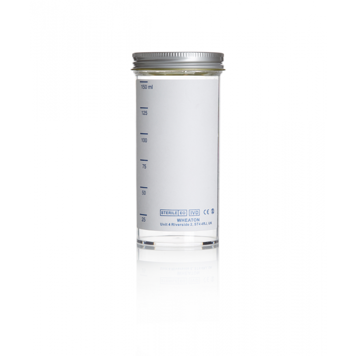 WHEATON® 150mL 聚苯乙烯容器，普通标签