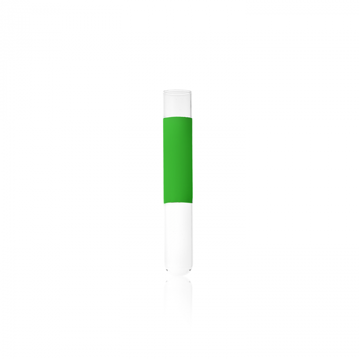 KIMBLE® MARK-M® 硼硅玻璃管，带绿色 1-3/8" 垂直标签，12 x 75 mm，5 mL