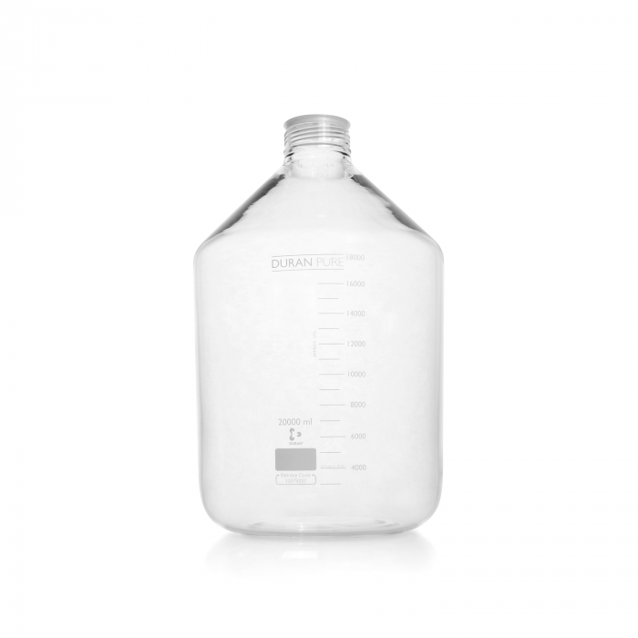 DURAN® PURE GLS 80® 瓶, 广口, 透明, 带保护盖, 无螺旋盖和浇注环, 20000 mL