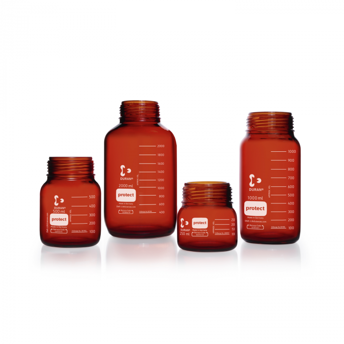 DURAN® GLS 80® protect 棕色广口实验室瓶