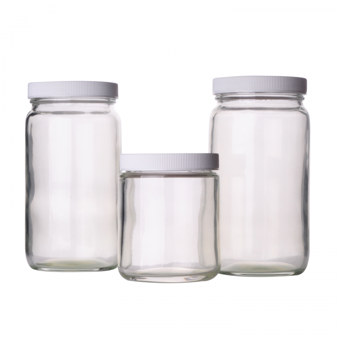 WHEATON® 安全涂层直口瓶，透明，内衬纸浆乙烯基，500 mL