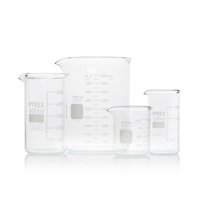 PYREX®烧杯，低形，格里芬型，重型，带槽口