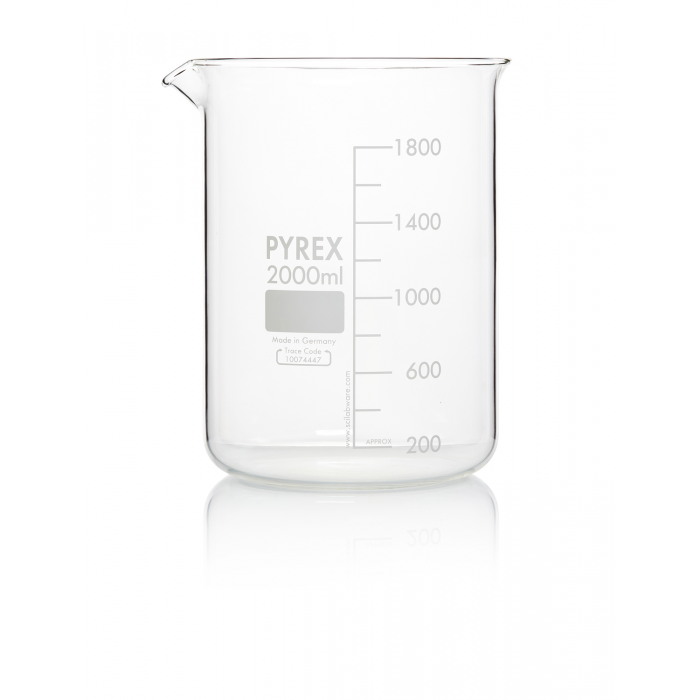 PYREX®烧杯，低形，格里芬，带嘴，2000 mL