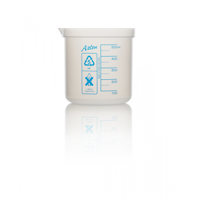 AZLON® 烧杯，直边，聚丙烯，500mL