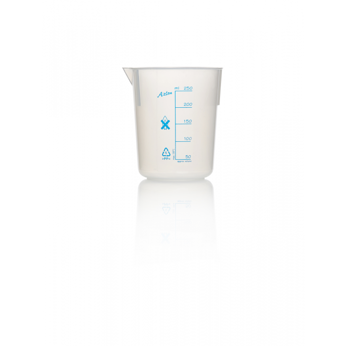 AZLON® 烧杯，锥形，印有刻度，聚丙烯，250mL
