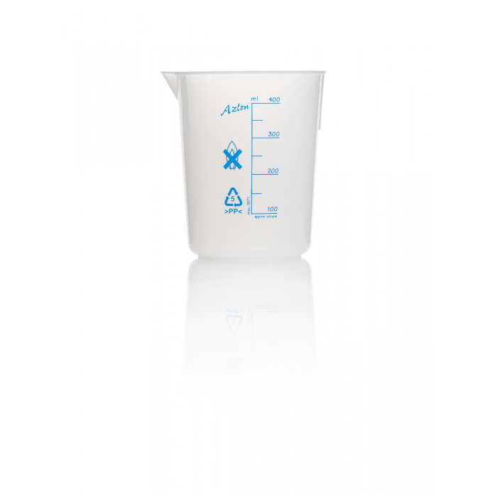 AZLON® 烧杯，锥形，印有刻度，聚丙烯，400mL