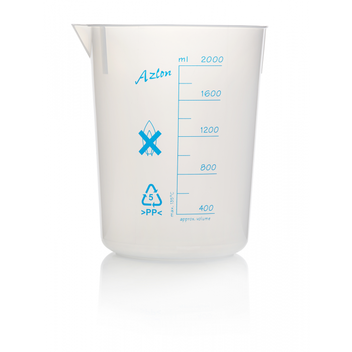 AZLON® 烧杯，锥形，印有刻度，聚丙烯，2000  mL