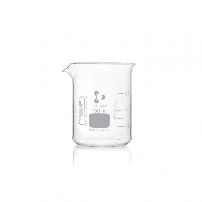 DURAN® 烧杯，低型，带槽口，150 mL