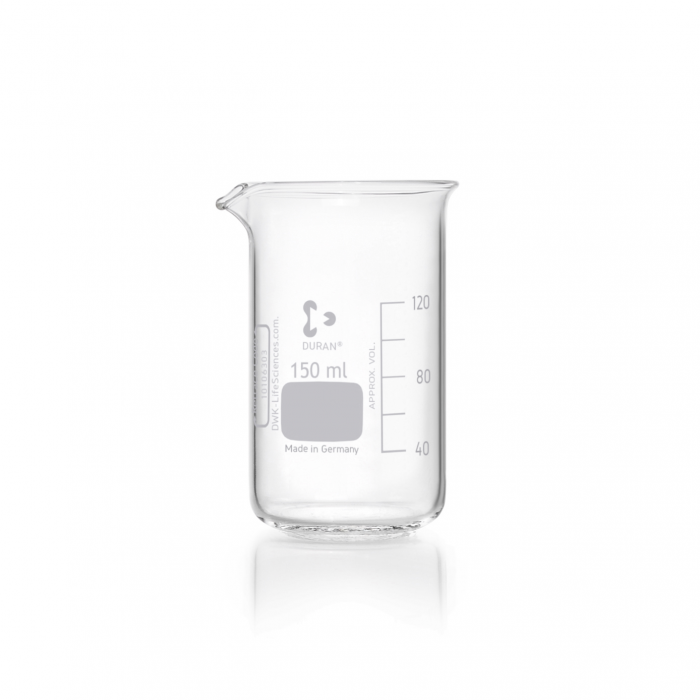 DURAN® 烧杯，高型，带出水嘴，150 mL