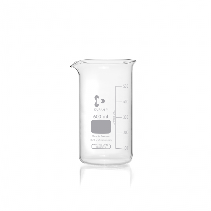 DURAN® 烧杯，高型，带出水嘴，600 mL