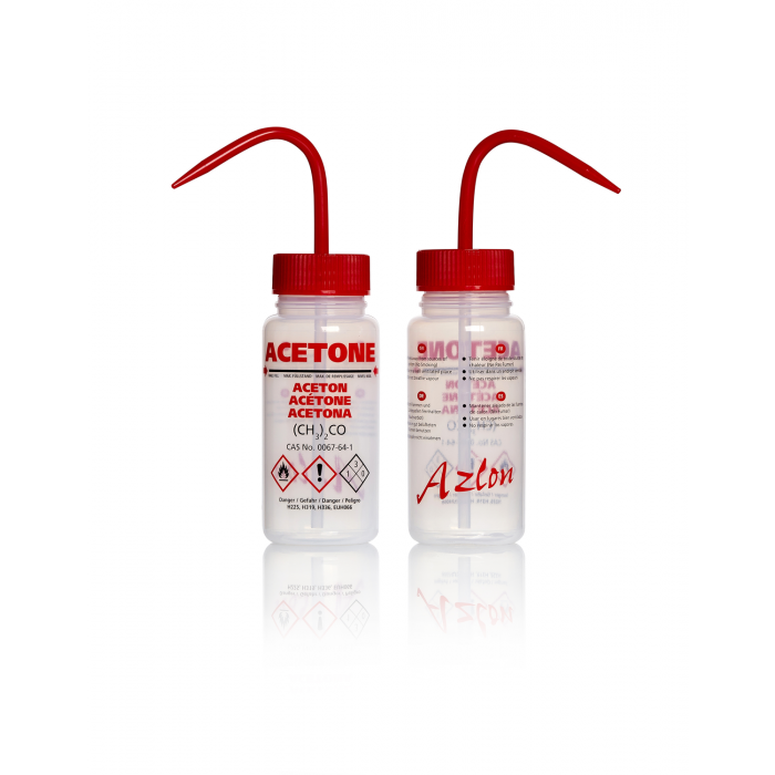 Azlon® 多语言安全排气清洗瓶，丙酮