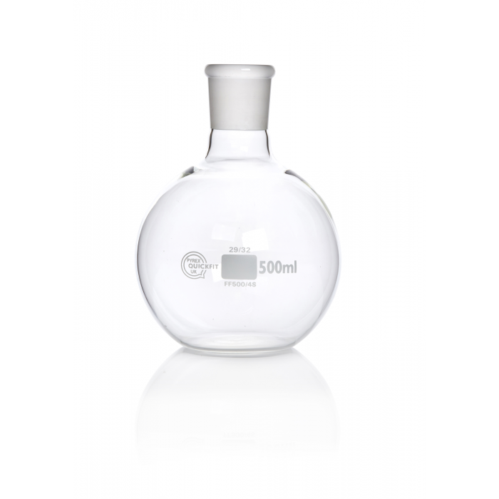 QUICKFIT® 平底烧瓶，短颈，接地插口，NS 29/32，500 毫升