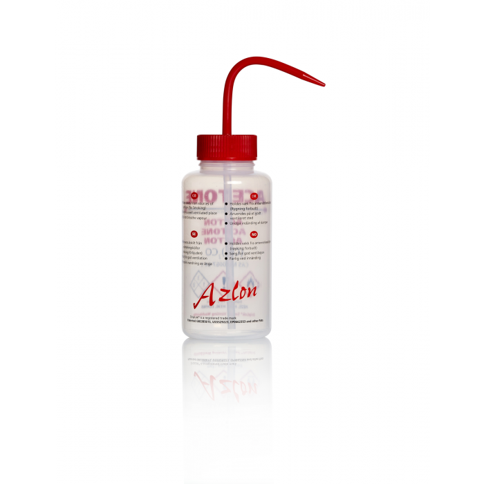 Azlon® 多语言安全排气清洗瓶，丙酮