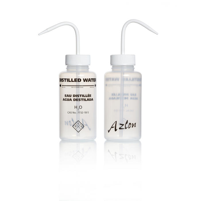 AZLON® 冲洗瓶，符合 OSHA 标准，500 毫升蒸馏水