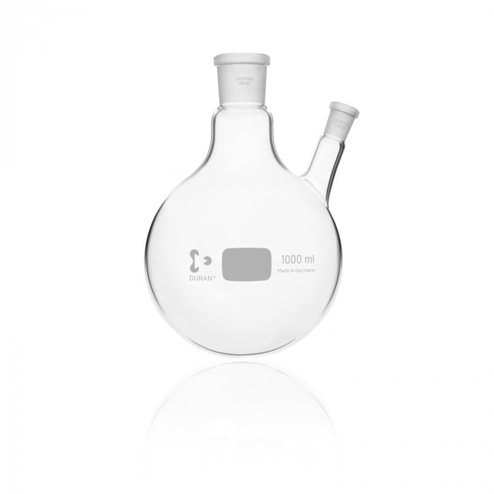DURAN® 双颈圆底烧瓶，中颈 NS 29/32，斜边颈 NS 14/23，1000  mL