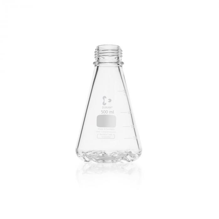 DURAN® 带挡板烧瓶，配有GL 45螺纹，无透气膜盖和倾倒环，500 ml