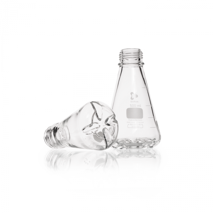 DURAN® 带挡板烧瓶，配有GL 45螺纹，无透气膜盖和倾倒环，1000 ml