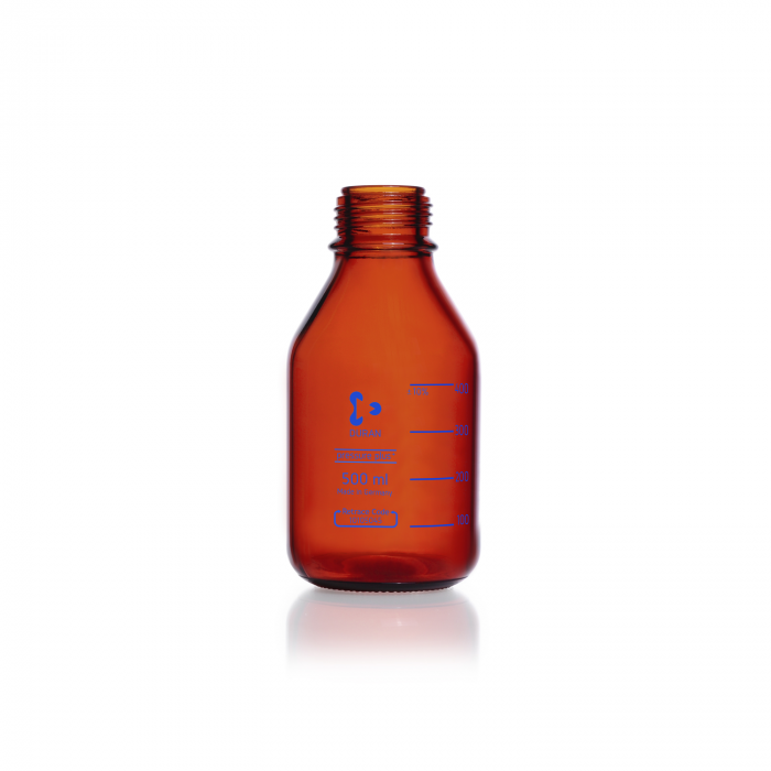 DURAN® 耐压+ GL 45 棕色实验室瓶，无螺旋盖和倾倒环，500ml