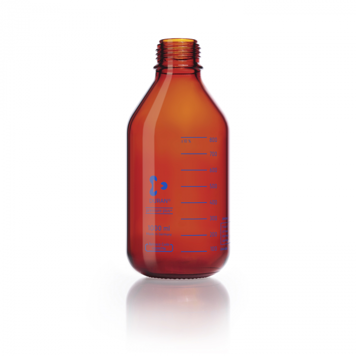 DURAN® 耐压+ GL 45 棕色实验室瓶，无螺旋盖和倾倒环，1000ml