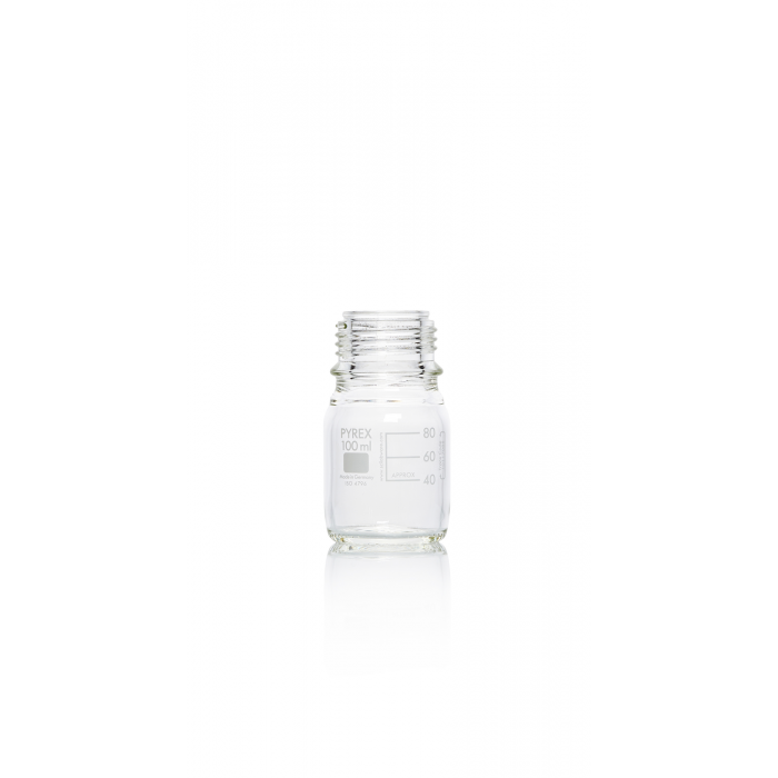 PYREX®瓶，实验室培养基，GL 45 不带盖和浇注环，透明 100 mL