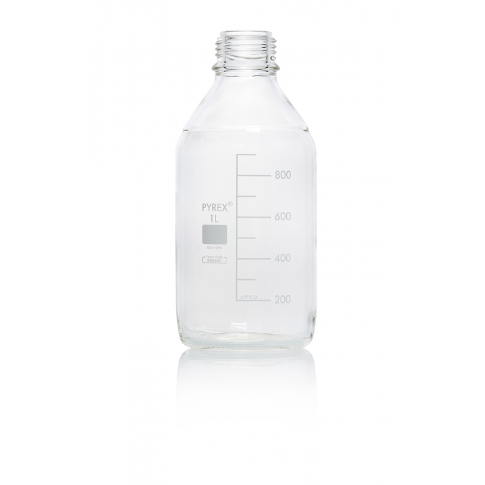 PYREX®瓶，实验室培养基，GL 45 不带瓶盖和浇注环，透明 1000 mL