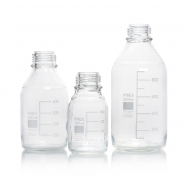 PYREX®瓶，实验室培养基，塑料涂层