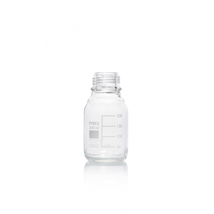 PYREX®瓶，实验室培养基，GL 45 塑料涂层透明 250 mL