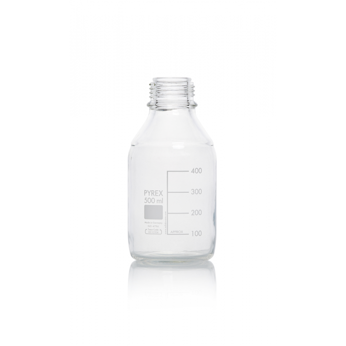 PYREX®瓶，实验室培养基，GL 45 塑料涂层透明 500 mL