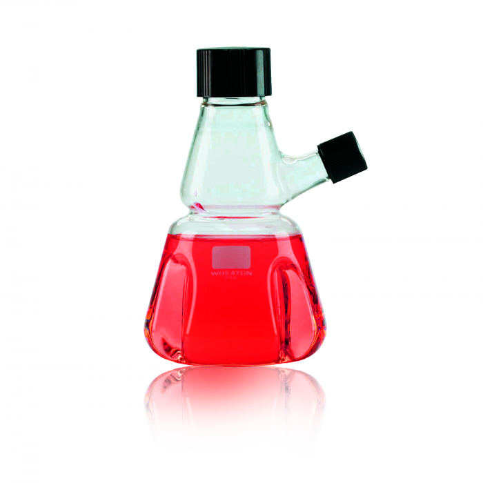 WHEATON® 胰酶灭菌烧瓶，带倾倒器