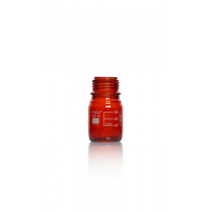 PYREX®瓶，实验室培养基，GL 45 不带盖和浇注环，棕色 100 mL