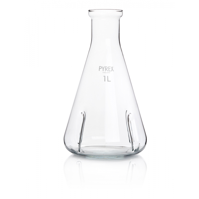 PYREX®烧瓶，培养瓶，带挡板，窄颈，带边缘，1000毫升
