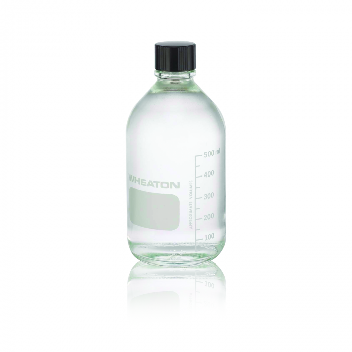 WHEATON® 培养基/实验室瓶，聚乙烯（LDPE）内衬酚醛瓶盖，500 mL