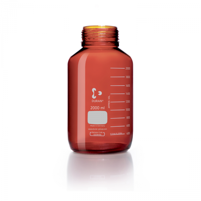 DURAN® GLS 80® 棕色广口实验室瓶，只含瓶子，无盖，2000ml