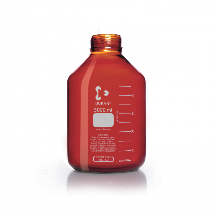 DURAN® GLS 80® 棕色广口实验室瓶，只含瓶子，无盖，5000ml
